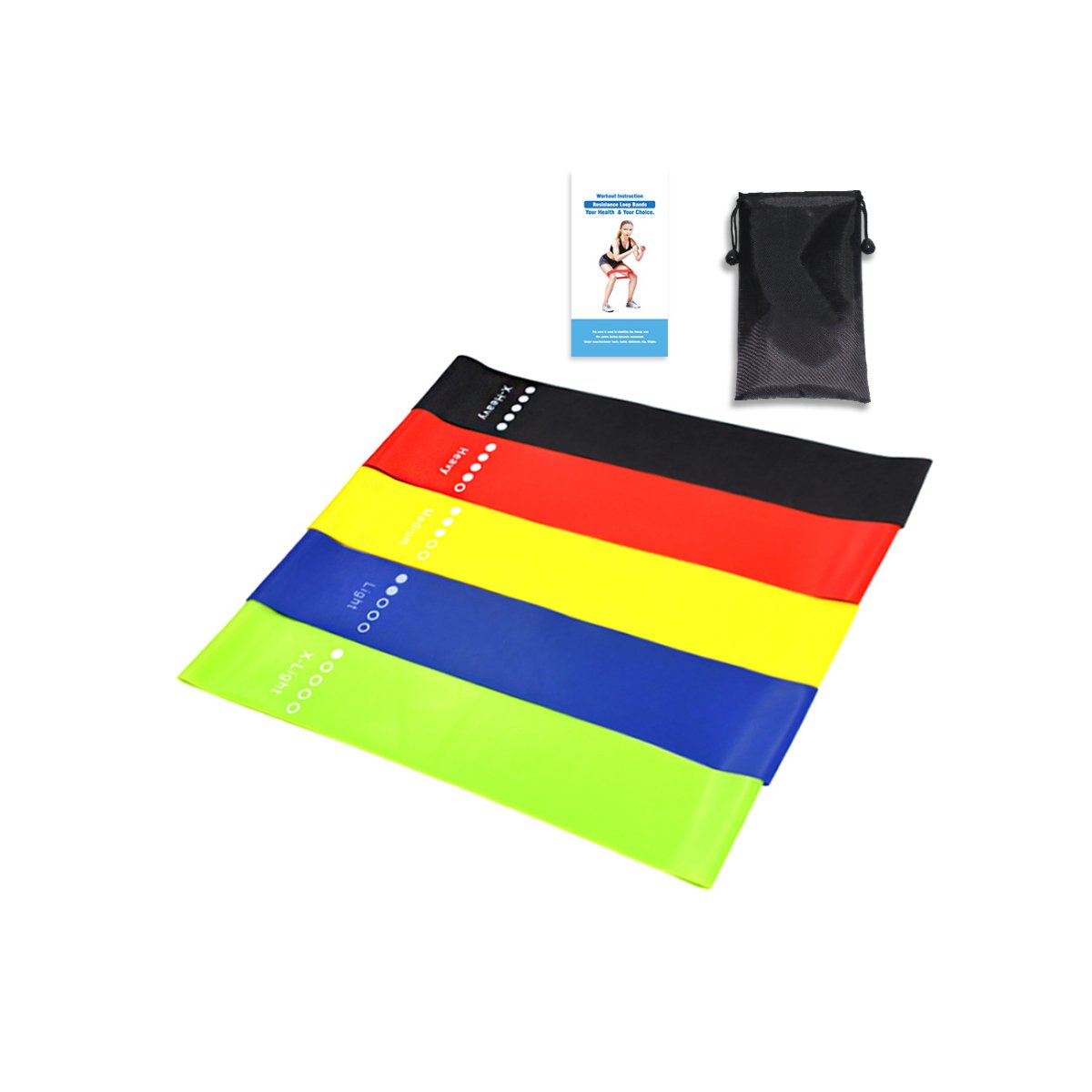 Set of 5 Latex Resistance Bands – Flex & Stretch Exercise Kit