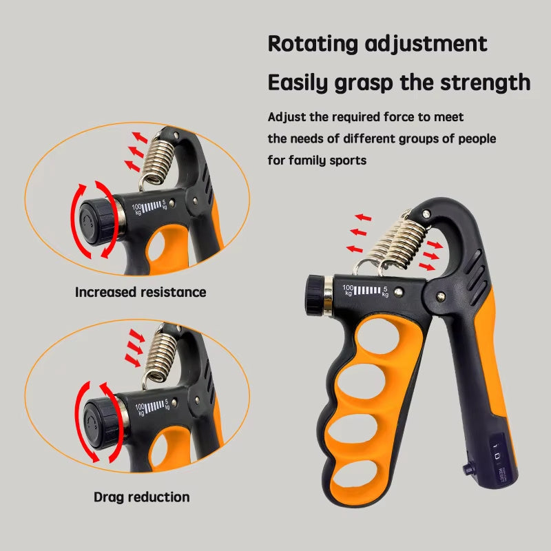 Adjustable Hand Grip Strengthener – 5–100kg Wrist & Forearm Trainer