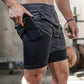Men’s 2-in-1 Camo Running Shorts with Compression Liner