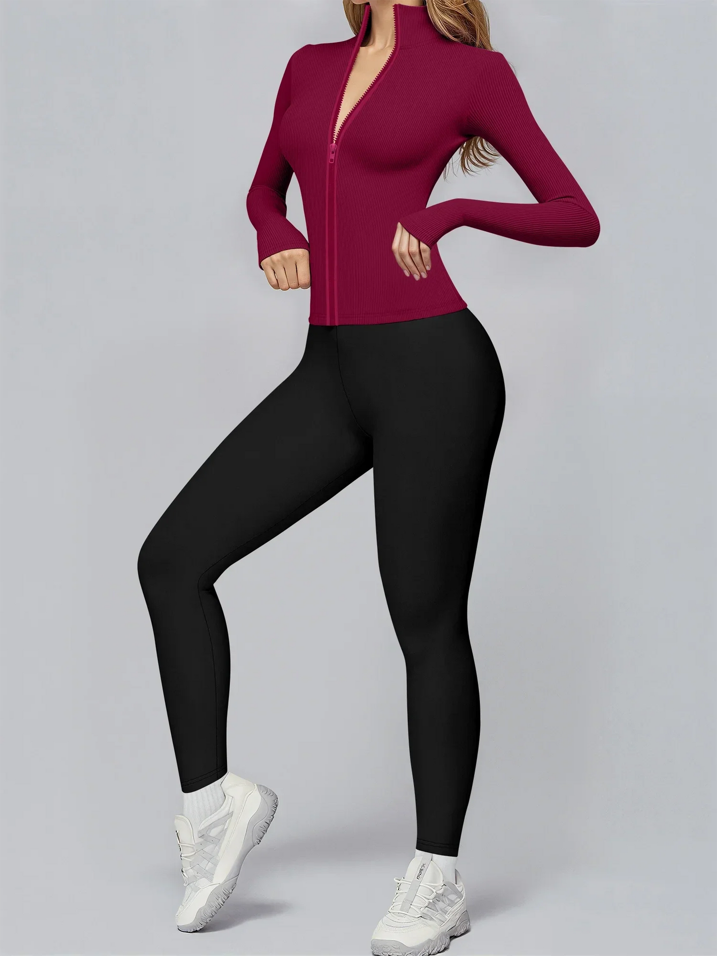 Premium Ribbed Activewear Set – Women Gym & Yoga Outfit