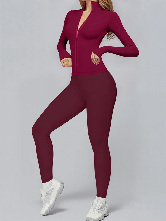 Premium Ribbed Activewear Set – Women Gym & Yoga Outfit