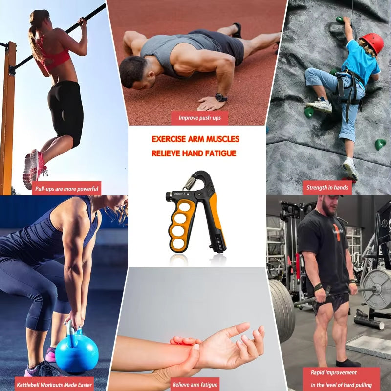 Adjustable Hand Grip Strengthener – 5–100kg Wrist & Forearm Trainer