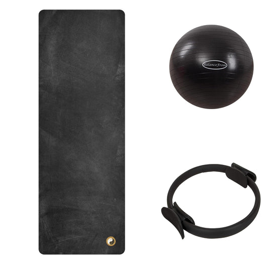 Studio Pilates Accessories Bundle – Yoga Mat, Ring & Pilates Ball Set