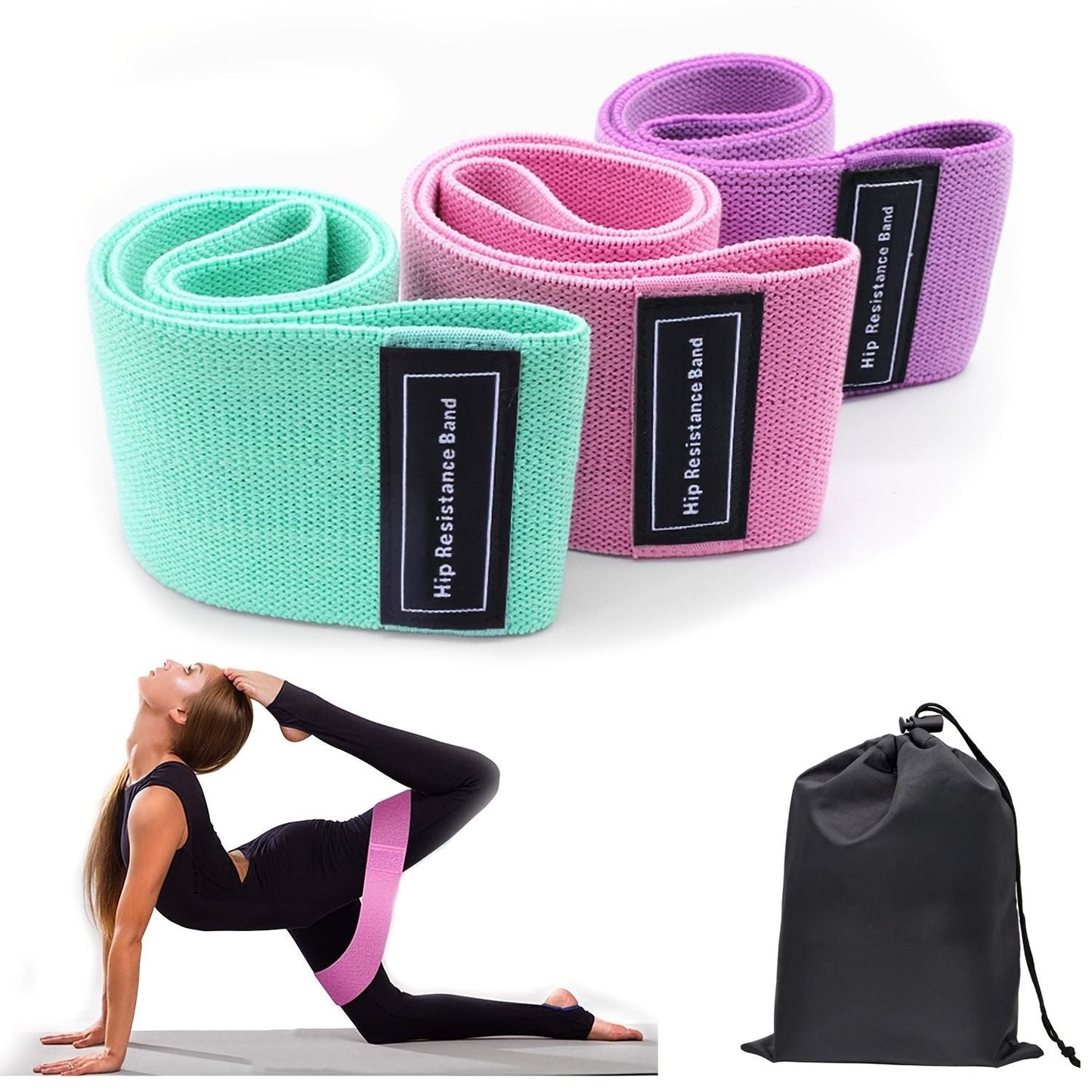 3pcs Resistance Bands for Legs & Butt – Yoga Fitness Workout Set